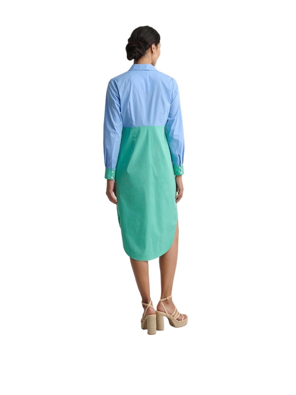 UNTUCKit Women's Stretch Cotton Colorblock Meryl Shirtdress Size 12 - Picture 15 of 16